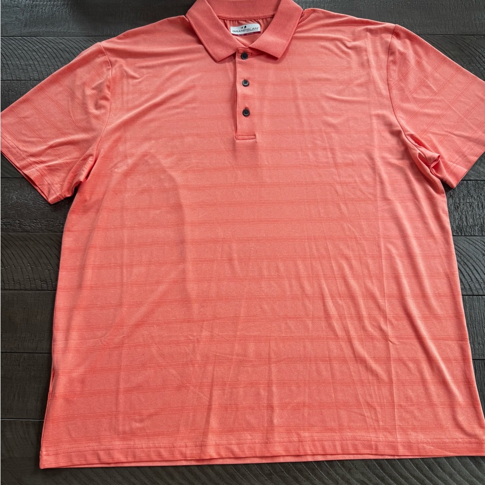 Grand Slam Men’s Orange Polo Shirt Classic Short Sleeve